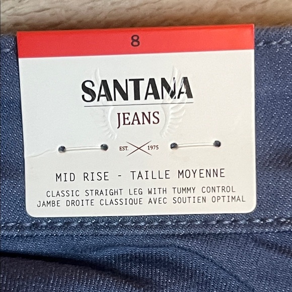 NWT Santana Tummy Control Jeans in Blue Rolled Cuff sz 8 - Picture 9 of 11